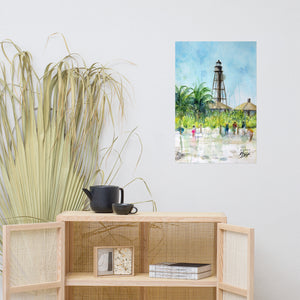 Sanibel Island Lighthouse Beach - Poster