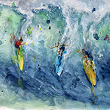 surfing art, surfers, painting