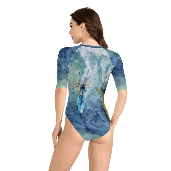 women's one piece surfing swimsuit - back