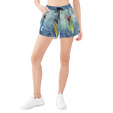 shorts for women with surfing pattern