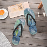men's surfing flip flops on deck