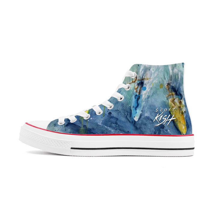 men's high top canvas surfing shoes by Scott Kish