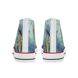 men's high top canvas surfing shoes - back view