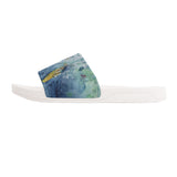 men's slides in white - surfing design