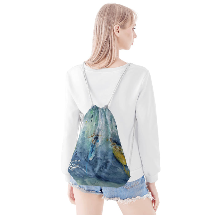 surfing drawstring bag by Scott Kish