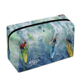 large cosmetics bag with surfing design