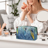 large surfing cosmetics bag on makeup table by Scott Kish