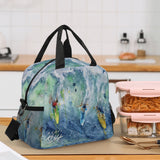 surfing lunch bag in kitchen