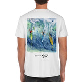 white men's surfing tshirt by Scott Kish