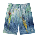 men's lightweight board shorts with surfing design