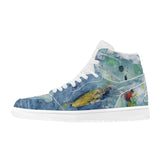 Men's High Top Skateboard Sneakers - Surfing Design