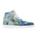 Men's High Top Skateboard Sneakers - Surfing Design