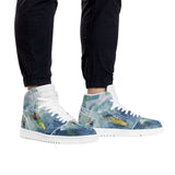 Men's High Top Skateboard Sneakers - Surfing Design