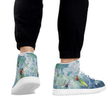 Men's High Top Skateboard Sneakers - Surfing Design