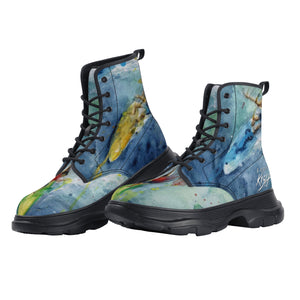 men's leather boots with surfers
