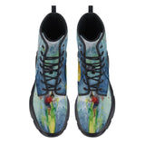men's leather boots with surfing design - top view