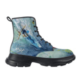 Scott Kish brand men's leather boots with surfing design