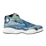 Men's Leather Basketball Shoes - Surfing Design
