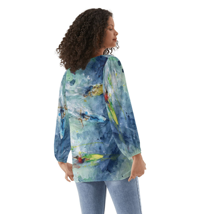 women's long sleeve surfing blouse - back