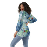 women's long sleeve surfing chiffon blouse