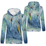 Women's Lightweight Hoodie - Surfing Design