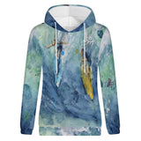 Women's Lightweight Hoodie - Surfing Design