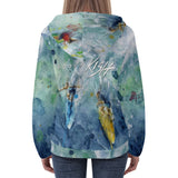 women's surfing hoodie with zipper by Scott Kish