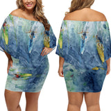 surfing print dress