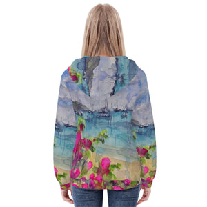 Caribbean women's zip hoodie - back