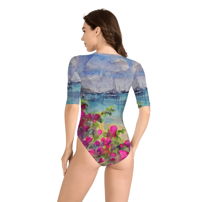 Women's Caribbean Long Sleeve One Piece Swimsuit