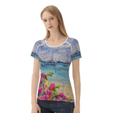 tropical women's short sleeve shirt