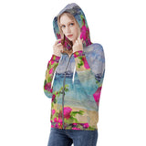 tropical women's zippered hoodie