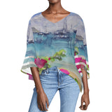 tropical long sleeve blouse by Scott Kish