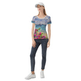 casual ladies shirt with Caribbean print