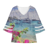 blouse with sailboats