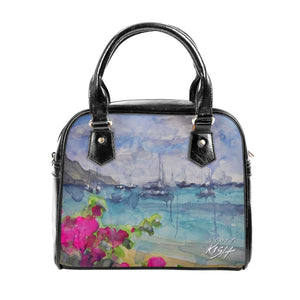 handbag with tropical print