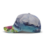 baseball cap with sailboats