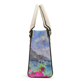 handbag side view of caribbean ocean