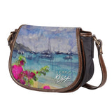 purse with sailboats in Caribbean Ocean