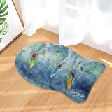 cat mat with surfing design