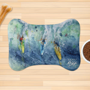 dog rug with surfing design