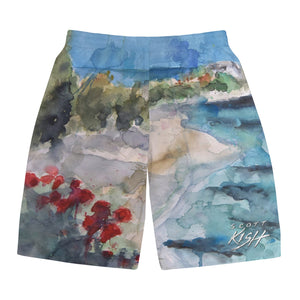 Men's Caribbean Board Shorts - Anguilla Painting