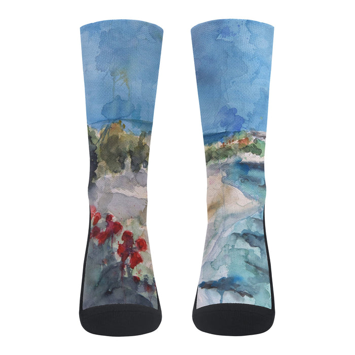Caribbean Sea crew socks by Scott Kish