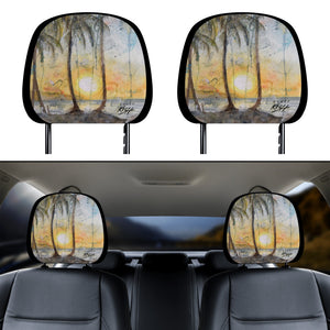 Car Sunset Headrest Covers