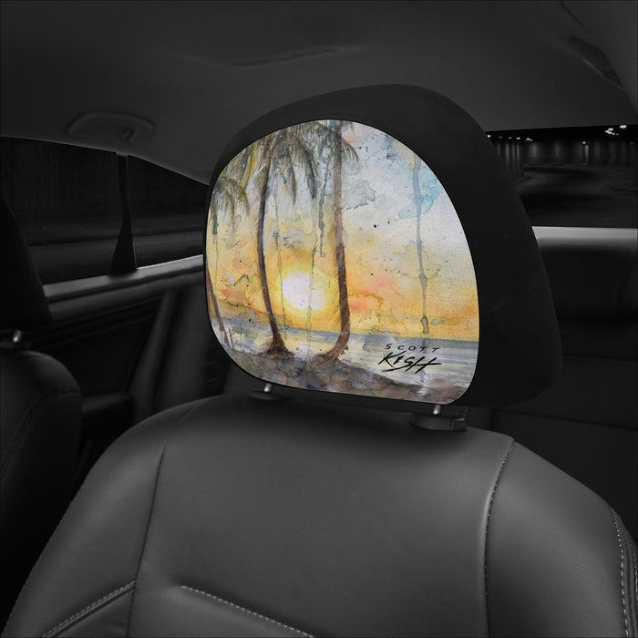 Car Sunset Headrest Covers