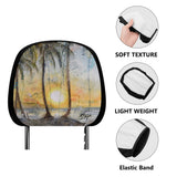 Car Sunset Headrest Covers