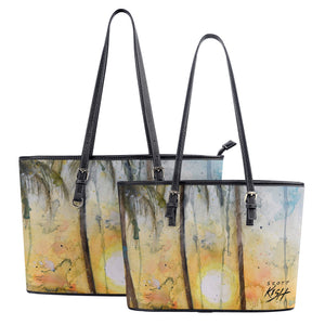 Leather Sunset Tote Bag Purse