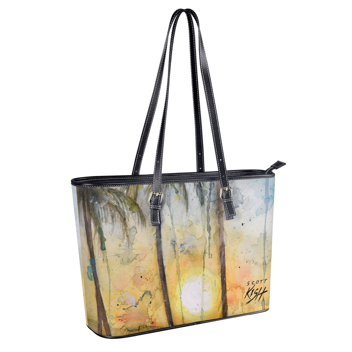 Leather Sunset Tote Bag Purse