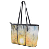 Leather Sunset Tote Bag Purse