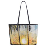 Leather Sunset Tote Bag Purse